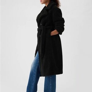 GAP Black Teddy Coat with Belt